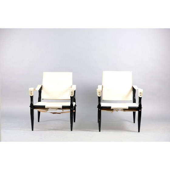 Image 1 of Paire de fauteuils Safari vintage en bois de chêne par Wilhelm Kienzle pour Wohnbedarf, Suisse 1949