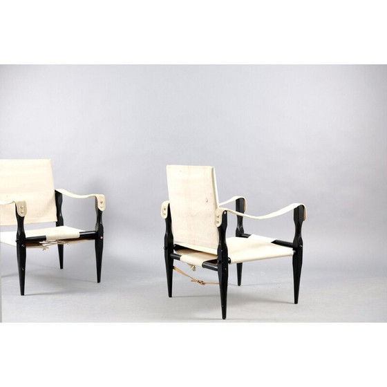 Image 1 of Paire de fauteuils Safari vintage en bois de chêne par Wilhelm Kienzle pour Wohnbedarf, Suisse 1949