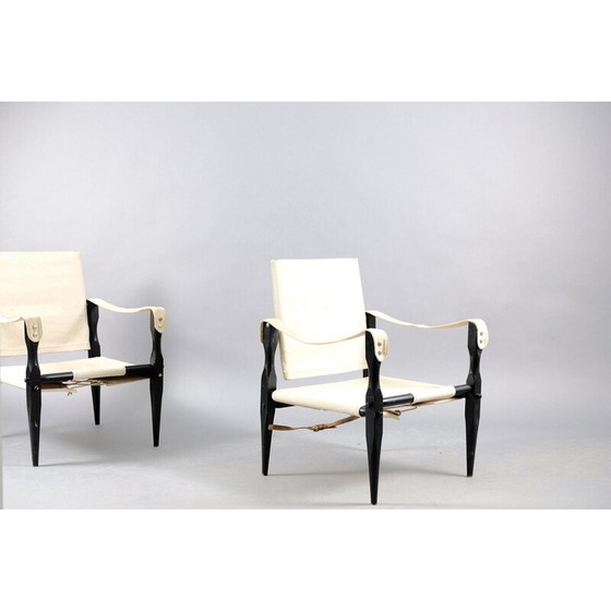 Image 1 of Paire de fauteuils Safari vintage en bois de chêne par Wilhelm Kienzle pour Wohnbedarf, Suisse 1949