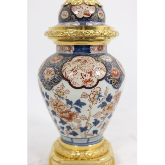 Image 1 of Lampe vintage en porcelaine Imari et bronze doré, 1880