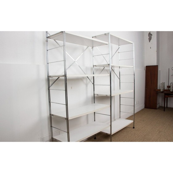 Image 1 of Bibliothèque vintage en bois et aluminium par String, Allemagne 1970