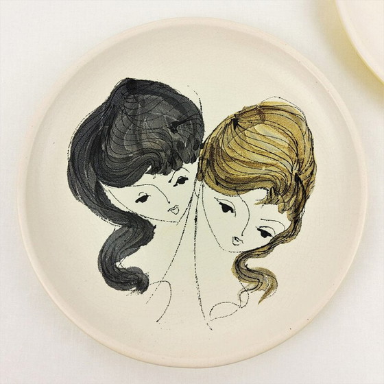 Image 1 of Paire d'assiettes en céramique de Le Brescon, 1950