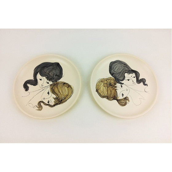 Image 1 of Paire d'assiettes en céramique de Le Brescon, 1950