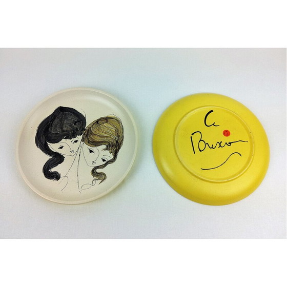 Image 1 of Paire d'assiettes en céramique de Le Brescon, 1950