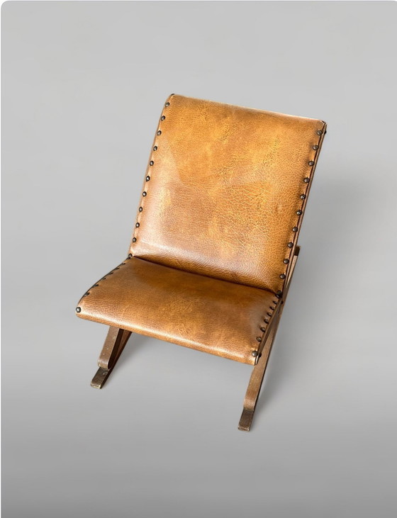 Image 1 of Tabouret de pied vintage à jambe pivotante