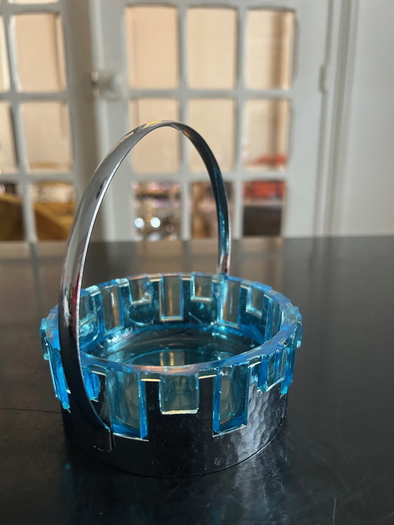 Image 1 of Vide Poche en Verre et Métal Martelé