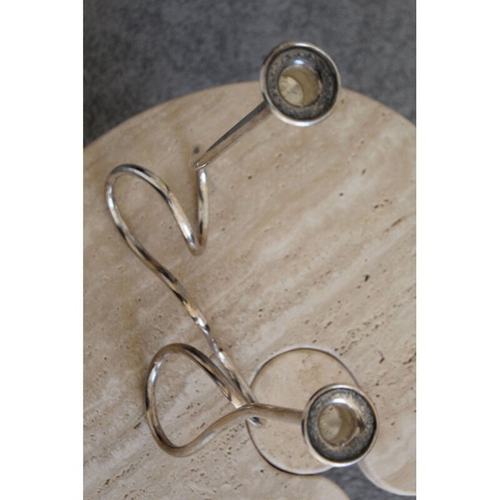 Image 1 of Bougeoir vintage avec 2 bougies, Italie 1970