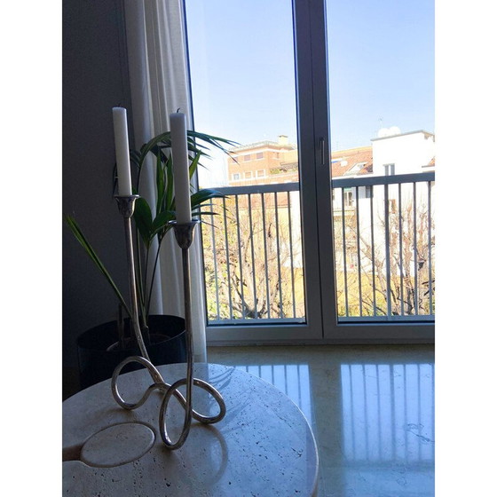 Image 1 of Bougeoir vintage avec 2 bougies, Italie 1970