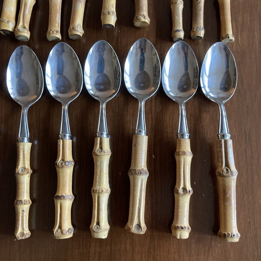 Set de couverts en bambou vintage