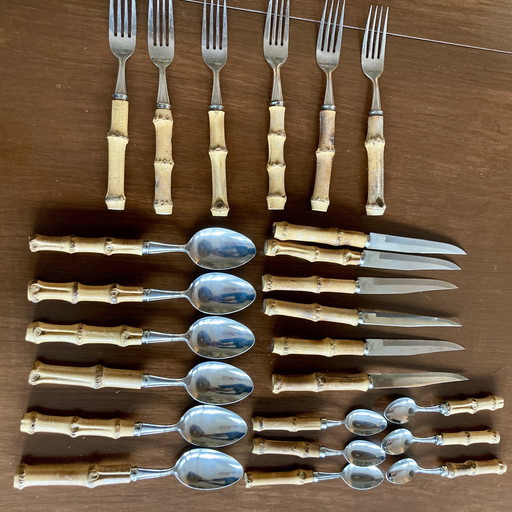 Set de couverts en bambou vintage