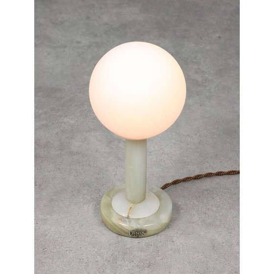 Image 1 of Lampe de table vintage en onyx et opaline, 1960s