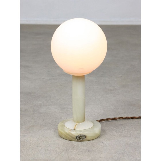 Image 1 of Lampe de table vintage en onyx et opaline, 1960s