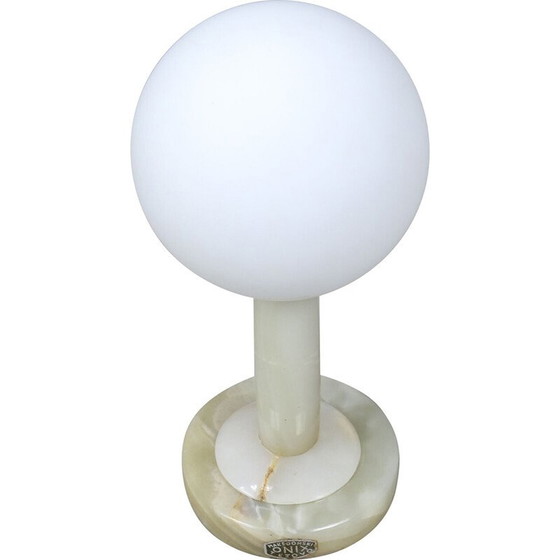 Image 1 of Lampe de table vintage en onyx et opaline, 1960s