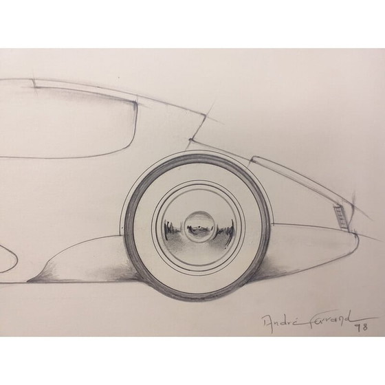 Image 1 of Dessin d'époque "Grand coupé 1" par André Ferrand, 1998
