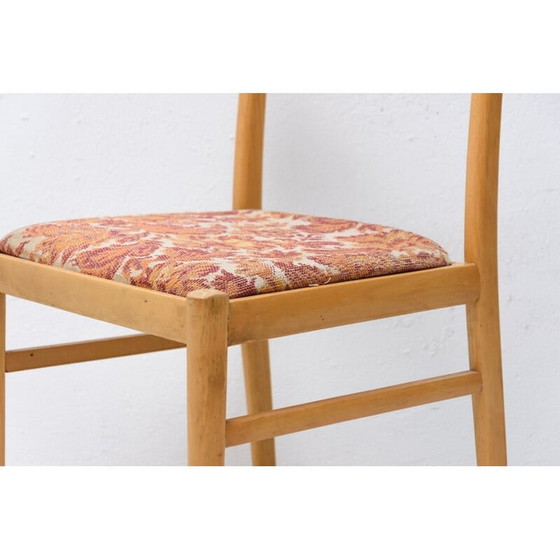 Image 1 of Ensemble de 4 chaises de salle à manger en hêtre du milieu du siècle, Tchécoslovaquie années 1960