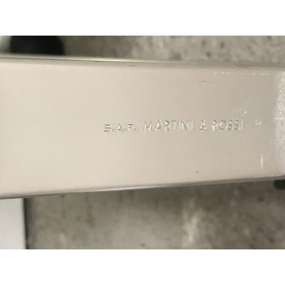 Image 1 of Table de service sur roues en aluminium et verre vintage italien par Martini et Rossi, 1970