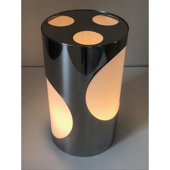 Image 1 of Lampe vintage en acier inoxydable et plexiglas, 1970