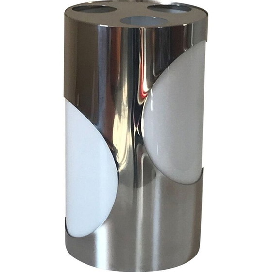 Image 1 of Lampe vintage en acier inoxydable et plexiglas, 1970