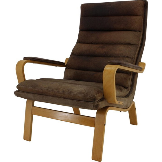 Image 1 of Fauteuil vintage en cuir "Contino" par Yngve Ekström, Suède 1970