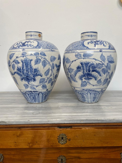 2x Vases chinois du milieu du siècle