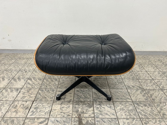 Image 1 of Vitra | Eames | Ottoman | Bois de rose | Cuir noir