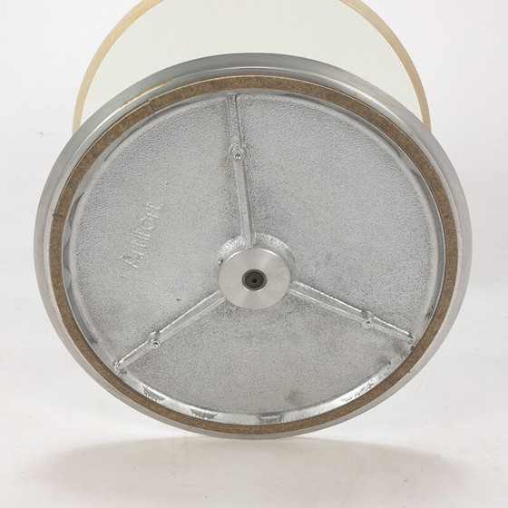 Image 1 of Table basse ronde vintage en bois et aluminium par Pierre Paulin pour Artifort, 1960