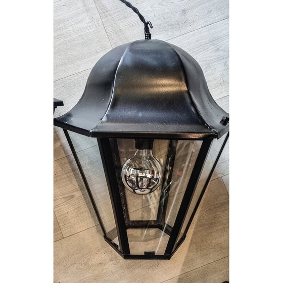 Image 1 of Paire de lanternes vintage en époxy noir satiné, 1940