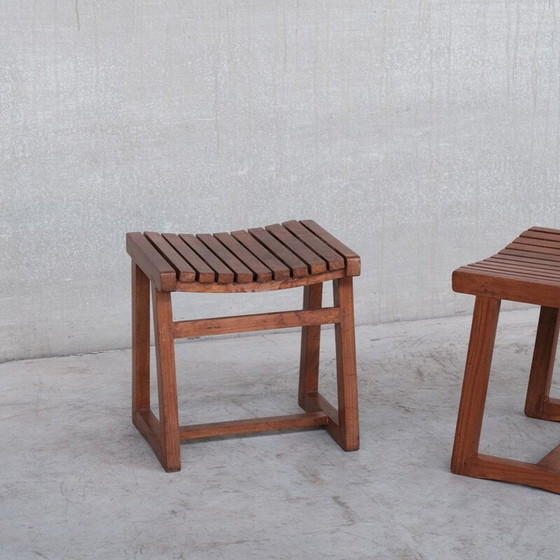 Image 1 of 2x Chandigarh tabourets vintage en teck Pj-011029