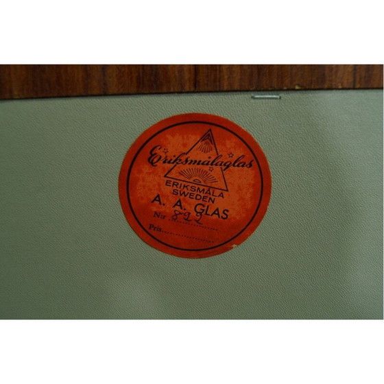 Image 1 of Miroir vintage en teck et cristal par Erik Höglund pour Eriksmalaglas, Suède années 1960