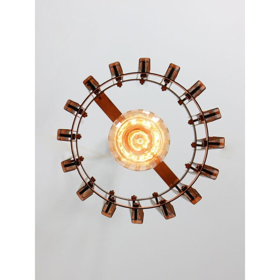 Image 1 of Lampe suspendue Cage en laiton, Italie 1970