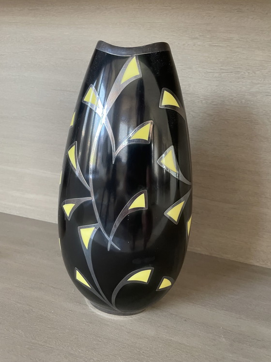 Image 1 of Vase en porcelaine et argent Thomas