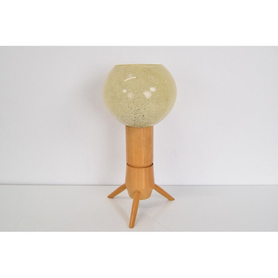 Image 1 of Lampe de table vintage en plastique et bois pour Uluv, Tchécoslovaquie années 1960