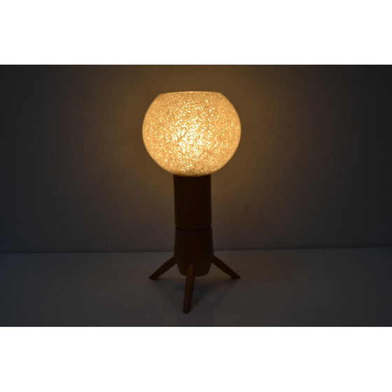 Image 1 of Lampe de table vintage en plastique et bois pour Uluv, Tchécoslovaquie années 1960