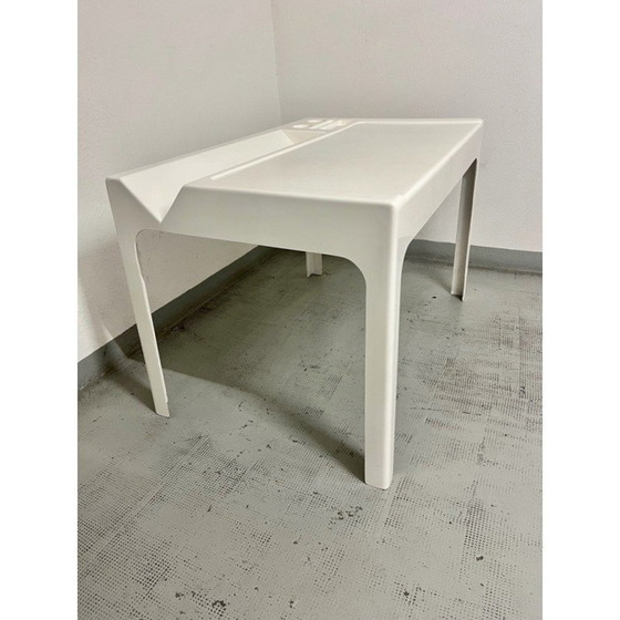 Image 1 of Bureau vintage Ozoo en fibre de verre laqué blanc par Marc Berthier, France 1967