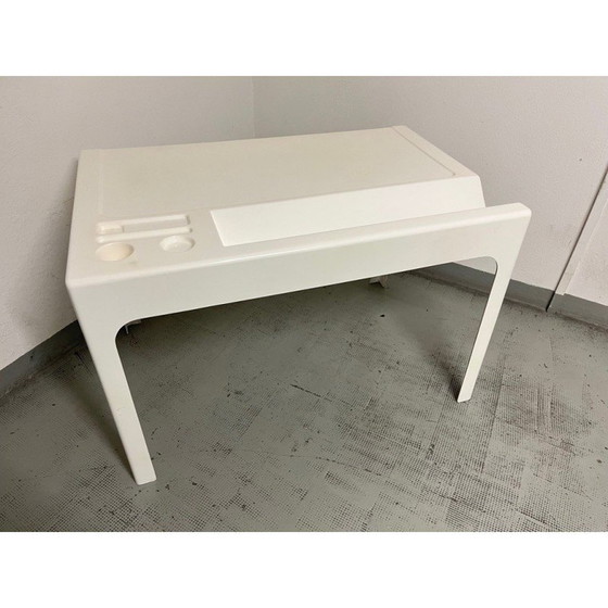 Image 1 of Bureau vintage Ozoo en fibre de verre laqué blanc par Marc Berthier, France 1967