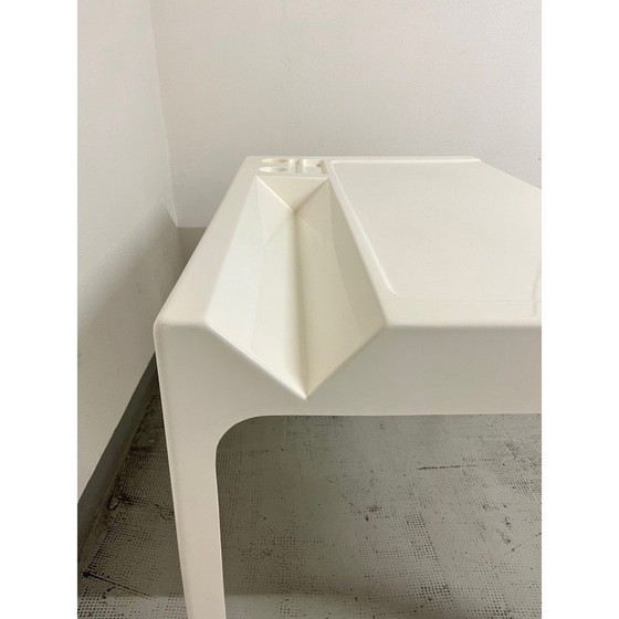 Image 1 of Bureau vintage Ozoo en fibre de verre laqué blanc par Marc Berthier, France 1967