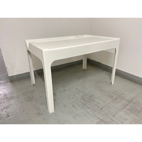 Image 1 of Bureau vintage Ozoo en fibre de verre laqué blanc par Marc Berthier, France 1967