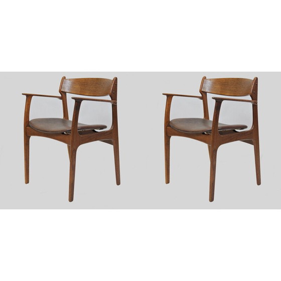 Image 1 of Ensemble de deux fauteuils Erik Buch en teck reconditionné, Inc. Reupholstery 1950s