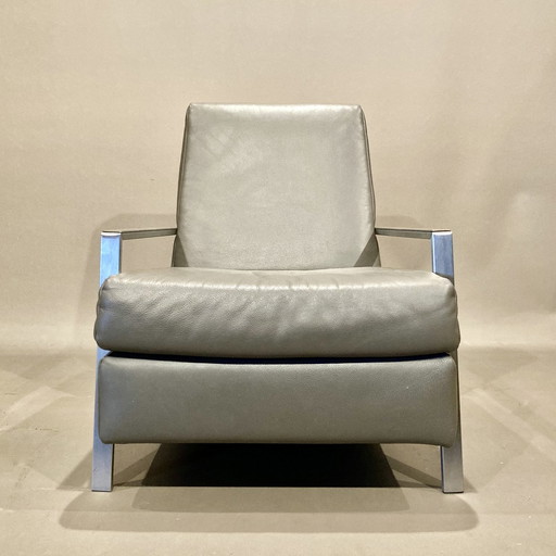 Fauteuil Design Acier Et Cuir 1970.