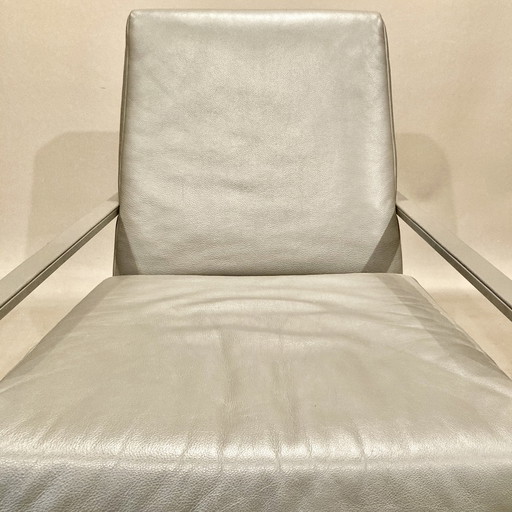 Fauteuil Design Acier Et Cuir 1970.