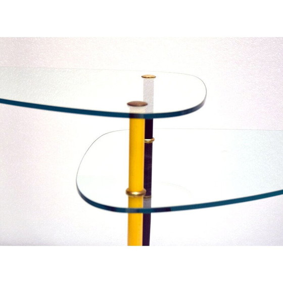 Image 1 of Table basse vintage Arlecchino en métal et cristal par Edoardo Poli pour Vitrex, Italie 1960