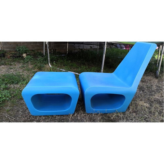 Image 1 of Fauteuil vintage avec ottoman par Wiel Arets pour Quinze et Milan