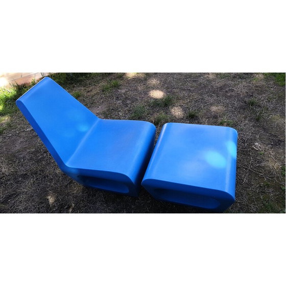 Image 1 of Fauteuil vintage avec ottoman par Wiel Arets pour Quinze et Milan
