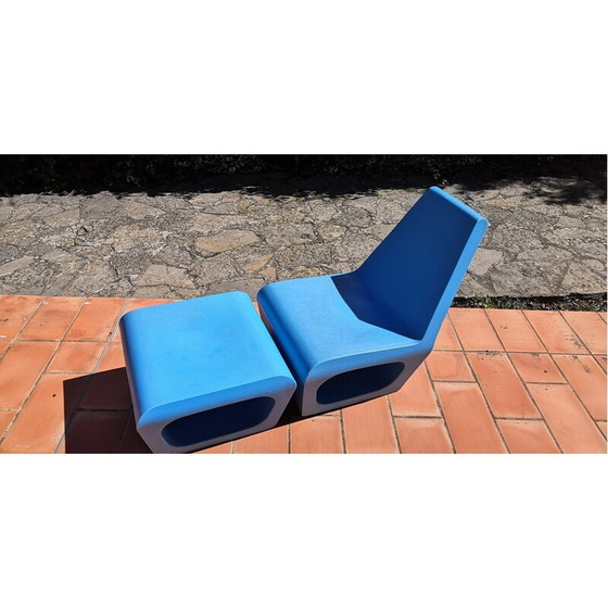 Image 1 of Fauteuil vintage avec ottoman par Wiel Arets pour Quinze et Milan
