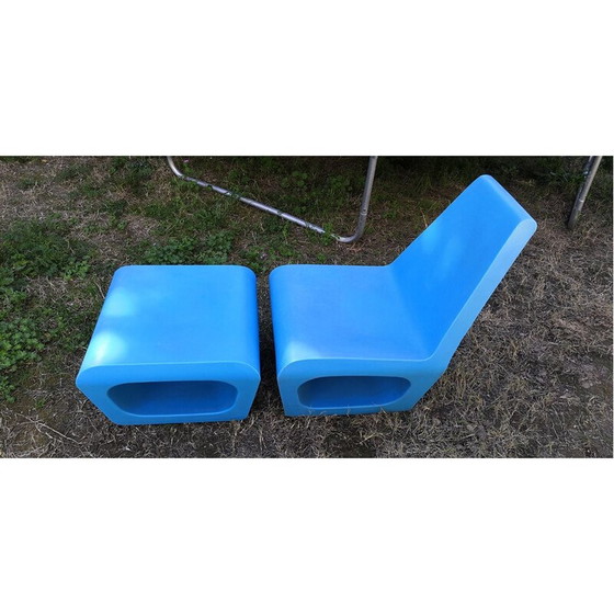 Image 1 of Fauteuil vintage avec ottoman par Wiel Arets pour Quinze et Milan