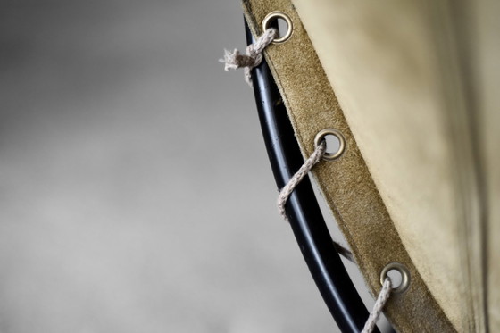 Image 1 of Vintage Mid Century German Modern Earthy Green Suede Circle Balloon Chair By Lusch Erzeugnis For Lusch & Co, 1960S