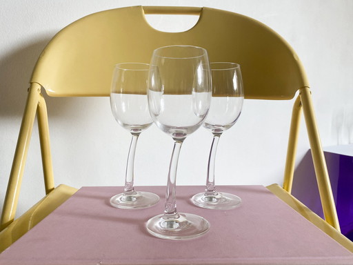 10X Verres à vin avec pied incliné