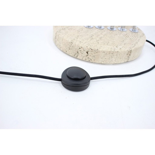 Lampadaire vintage en chrome et marbre, Italie, années 1970