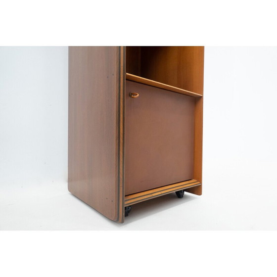 Image 1 of Etagère vintage Artona en bois et cuir par Afra & Tobia Scarpa pour Maxalto, 1970
