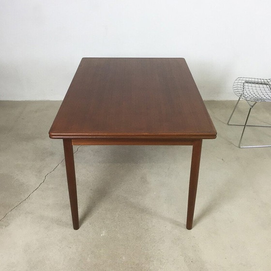 Image 1 of Table de salle à manger scandinave vintage avec rallonges en teck par Willy Sigh pour H. Sigh and Sons, Danemark 1960